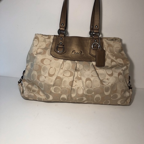 Coach Handbags - Coach Purse Ashley Signature Khaki Multi